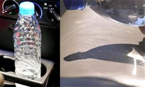 Để chai nước trong ôtô dưới trời nắng có thể gây hỏa hoạn